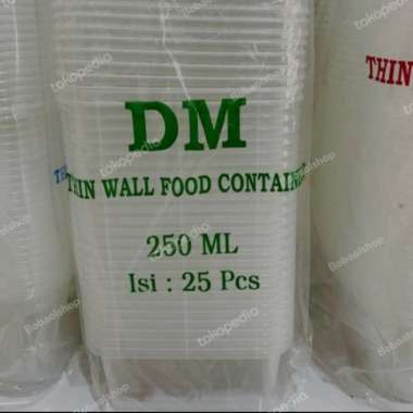 1 Dus Thinwall Container Dm 250 Ml/Kotak Makan Plastik 250Ml Baru
