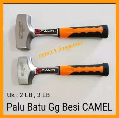 Palu Bodem Batu 2 Lb Camel Asli Gagang Besi - Martil Batu - Palu Tembo