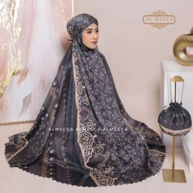 ALMECCA - Mukena Dewasa 2IN1 Silk Maxmara Luxury Mukena Premium Dark Grey