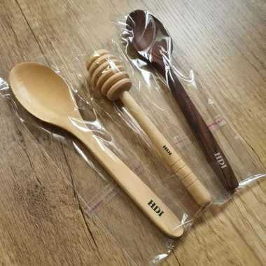 Sendok Kayu Madu HDI - Untuk menyendok madu 100% Natural Handmade 1 Paket Isi 3