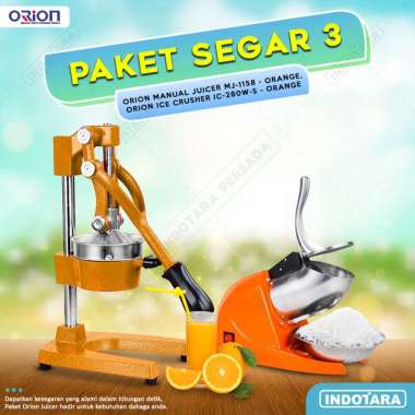Paket Segar 3-10 - Orion Manual Juicer MJ-1158 - Ice Crusher IC-280W-S Orange