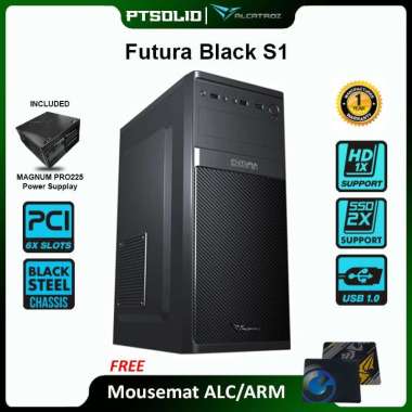 Casing PC Alcatroz Futura Black S1 Case Full ATX + Power Supply