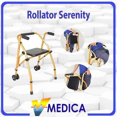 (Reguler) Rollator Duduk BeRoda / FS 914L SERENITY / Rollator Roda Du