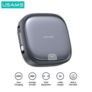 USAMS U87 Kabel Fast Charging Type C Multifunctional Storage Set Box Tarnish