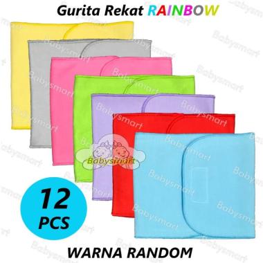 Bayie - 12 Pcs Gurita/Grito Bayi Rekat / Kretekan Instan Motif Rainbow GIRL