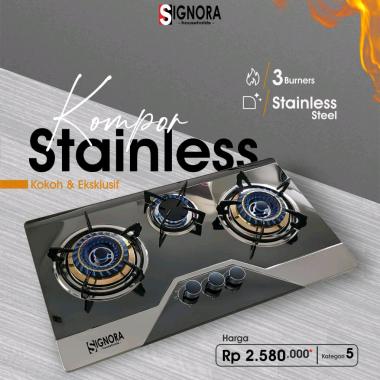 Kompor Tanam Stainless Signora Kompor Gas Bisa Tanam Bisa Portable Dapat Hadiah Langsung Panci Stain