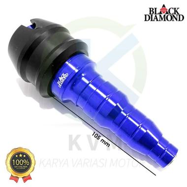 Jalu Knalpot Frame Slider Satuan 105mm Universal CNC Black Diamond Biru