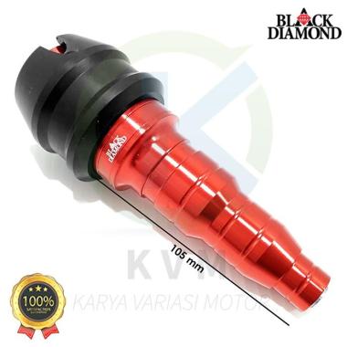 Jalu Knalpot Frame Slider Satuan 105mm Universal CNC Black Diamond Merah