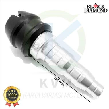 Jalu Knalpot Frame Slider Satuan 105mm Universal CNC Black Diamond Silver