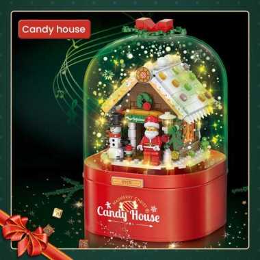 Diy Music Box / Christmas Theme / Bricks / Hadiah Natal Candy House