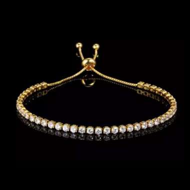 Gelang Wanita Pandora Slimy Korea Kristal GGWPSL GOLD