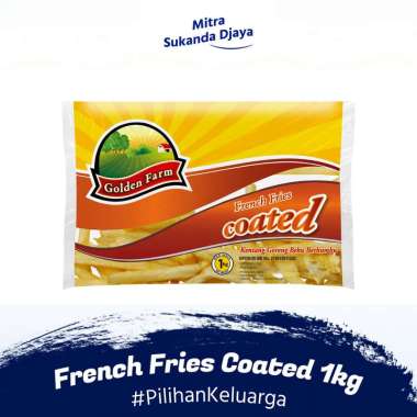 GOLDEN FARM Shoestring Coated Frozen French Fries / Kentang Beku 1 kg