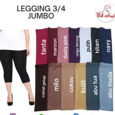 CELANA LEGGING SPANDEX 3/4 JUMBO Ungu Terong