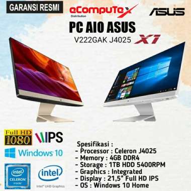 PC AIO ASUS V222GAK-BA141W / INTEL J4025 4GB 1TB HDD 21'5" INCH FHD WIN11 - GARANSI RESMI