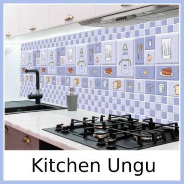 Wallpaper Wall Stiker Sticker Marmer Kitchen Dapur 45 X 100 CM Kotak Hijau