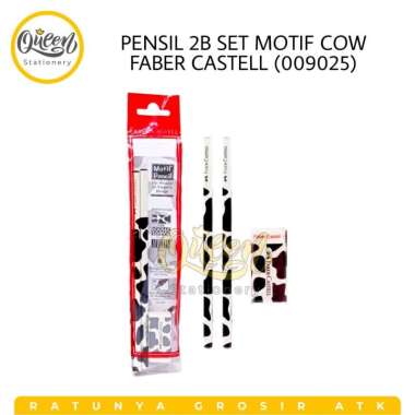 1 SET PENSIL 2B SET MOTIF FABER CASTELL / PENSIL SET / PENSIL KAYU / PENSIL FABER CASTELL COW (00902