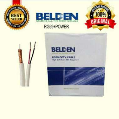 KABEL BELDEN PLUS POWER RG59 ORIGINAL / KABEL LAN BELDEN RG59 / KABEL CCTV + POWER BELDEN RG59 ORIGI