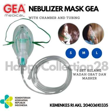 Nebulizer Mask with Chamber & Tubing GEA MEDICAL /Alat Bantu Pernafasan Masker nebulizer [NMT] Ukura