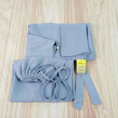 Gamis Set Dress Haji Dan Umroh Wanita - Baju Ihrom Wanita Abu-abu