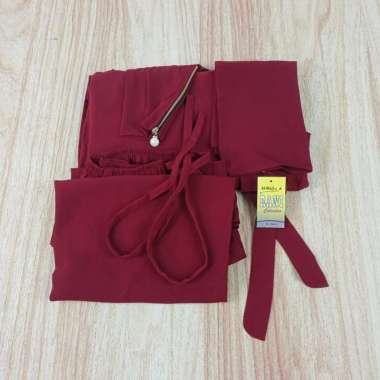 Gamis Set Dress Haji Dan Umroh Wanita - Baju Ihrom Wanita Maroon