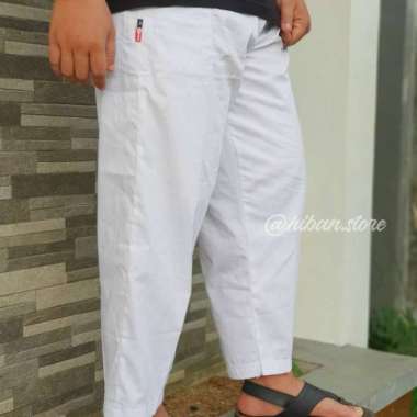(100% katun Celana Panjang Pria sirwal celana Sirwal celana sholat XXL Putih