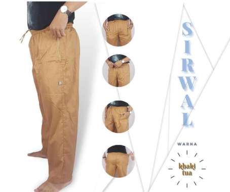 (100% katun Celana Panjang Pria sirwal celana Sirwal celana sholat XXL Tan