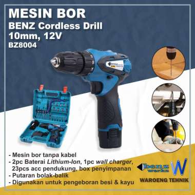Mesin Bor Baterai bz 8004 / Cordless Drill 12V BENZ BZ 8004 TERBAIK