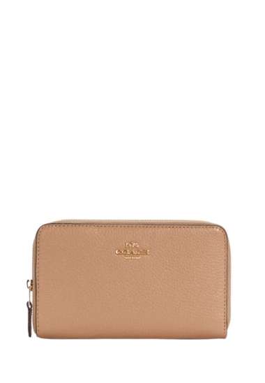 COACH Medium Id Zip Wallet taupe