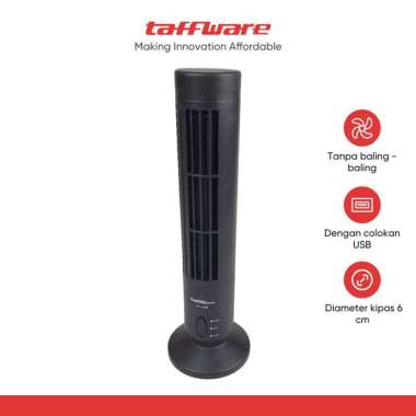 TaffHOME Kipas Angin USB Tower Leafless Ultra Quite - YK-1208 - Black
