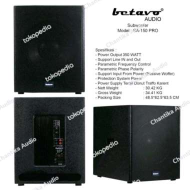 Subwoofer Aktif 15 Inch Betavo SA 150 PRO Betavo SA-150 PRO Original Multicolor