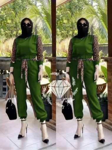Shop Generic Jumpsuit Muslim Abaya Set Women Satin Tops Elastic Waist Wide  Leg Pants Matching Suit Islam Dubai Turkey Modest Outfits Summer-green set-jumpsuit  Online | Jumia Ghana