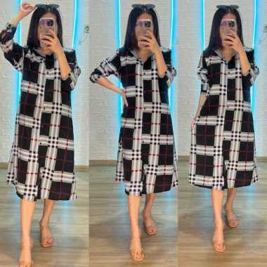 FEMMESHOPA - DRESS WANITA / TUNIK TERBARU / PAKAIAN MURAH / DRESS MOTIF - FN DRES HODIE RISA WOLFIS