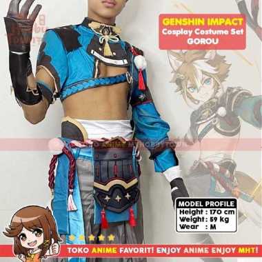 Kostum Cosplay Anime Game Genshin Impact Gorou M