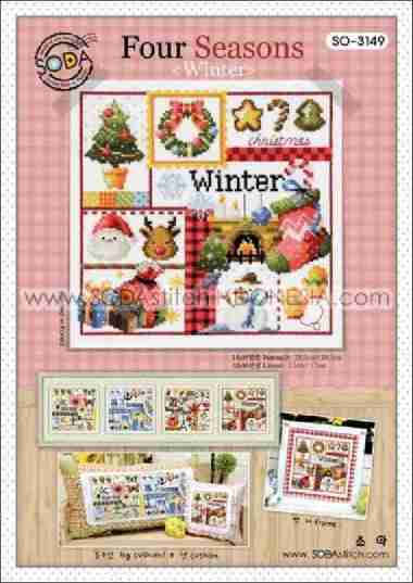 Paket Kristik / Cross Stitch Sodastitch SO-3149 Four Seasons (Winter) Pola Saja