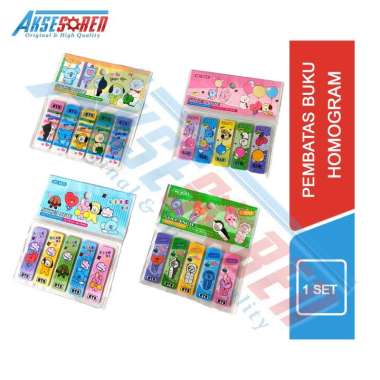 Aksesoren Pembatas Buku Motif / Stick Notes Fancy Hologram / Peralatan Perlengkapan Sekolah / ATK Pe