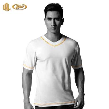 Rider x Verrel RV03VN - Kaos Pria Premium V-Neck Warna Putih isi 1 Pcs L