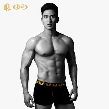 Rider x Verrel RV08BX - Boxer Brief Pria Premium Warna Hitam isi 1 Pcs S