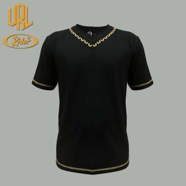 Rider x Verrel RV04VN - Kaos Pria Premium V-Neck Warna Hitam isi 1 Pcs XL