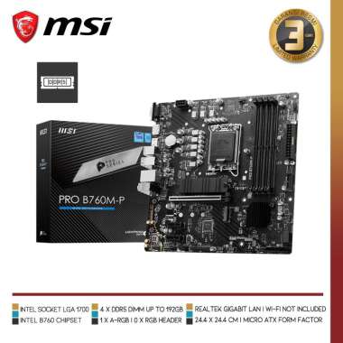 MSI PRO B760M-P | Intel B760 LGA 1700 DDR5 Micro ATX