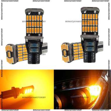 LAMPU MOTOR MOBIL T15 45SMD LAMPU SENJA LED SEIN SUPER BRIGHT SEN DAJJAL SEIN DAJAL SUPER TERANG HIJ