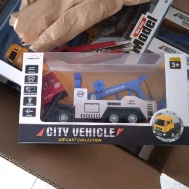 Diecast Truck Crane Alloy - Mainan Miniatur Mobil Truk Derek Towing