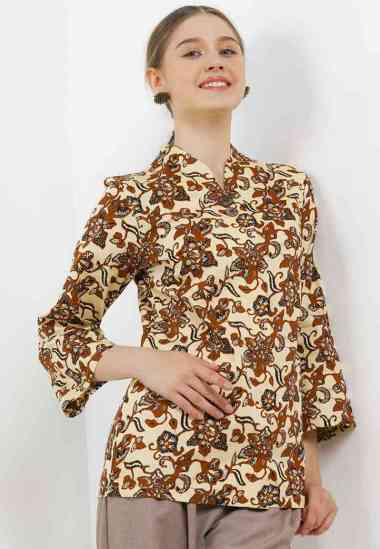 Batik Arjunaweda Blouse Batik Sekar Rambat Sogan 18167023 Wanita - Cokelat XL Cokelat