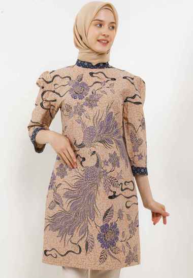 Batik Arjunaweda Tunik Batik Cendrawasih 22A316122 Wanita - Hitam S Hitam