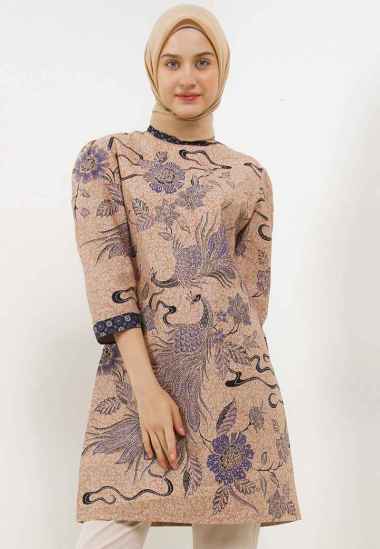 Batik Arjunaweda Tunik Batik Cendrawasih 22B316122 Wanita - Hitam S Hitam