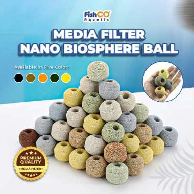 Bio Media Filter Nano Ball /Nano Bio Sphere Ball Bioball - Hitam Coklat