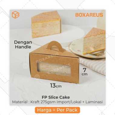 Cake Slice Box Packaging Segitiga Kemasan Kue Potong Mille Crepes Tart | FP Slice Cake Handle Lokal