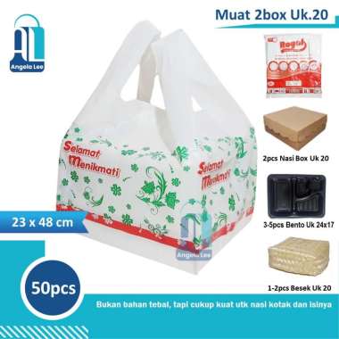 Kantong Plastik Royal untuk 2 box nasi kotak makanan Uk.18/20/22 2box uk. 20x20cm