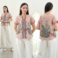 Evercloth Stila New Blouse Wanita Atasan Wanita Batik Couple Top Blouse Batik