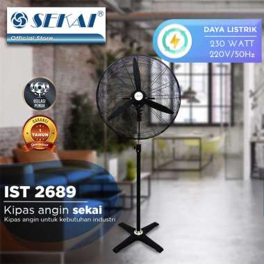 SEKAI Kipas Angin Berdiri Tumpu High Performance 26 Inch IST 2689