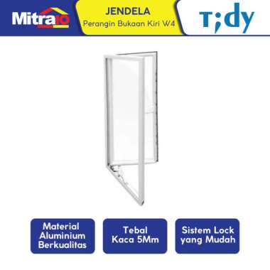 Tidy Jendela Perangin Bukaan Kiri Aluminium W4 60x150 Cm Putih -